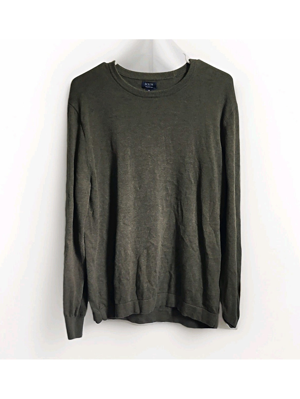J.CREW Men’s M Regular Cotton Knit Crewneck Pullover Sweater Green